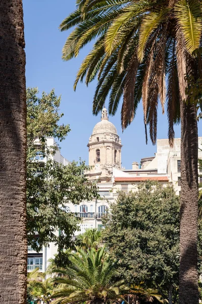 Scenic view of cathedral tower in spain — Stock Photo