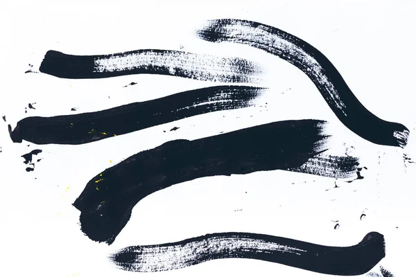 Abstract painting with black brush strokes on white — Stock Photo