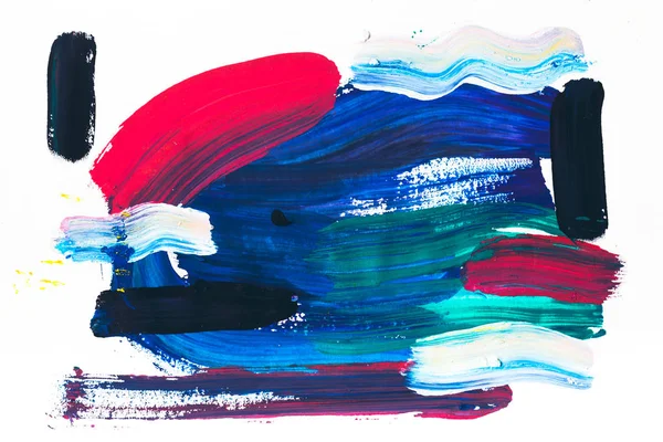 Abstract painting with various colorful brush strokes on white — Stock Photo