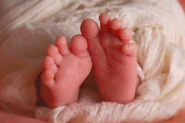 Yeni doğmuş bebeğin ayakları.