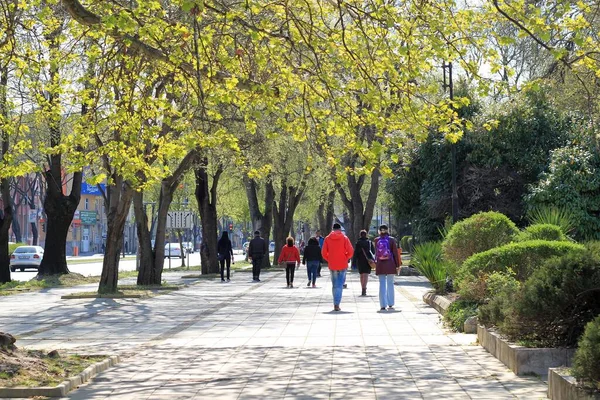 Rua Centro Varna Bulgária Primavera — Fotografia de Stock