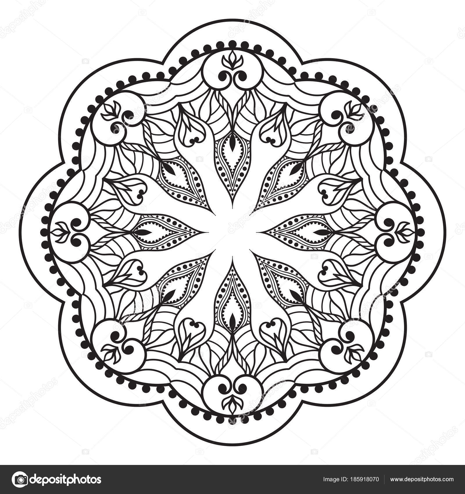 Flower Mandala Ethnic Decoration Element Coloring Page Templat
