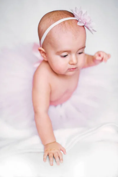 Portrait of adorable baby girl, close up — Stock Photo, Image