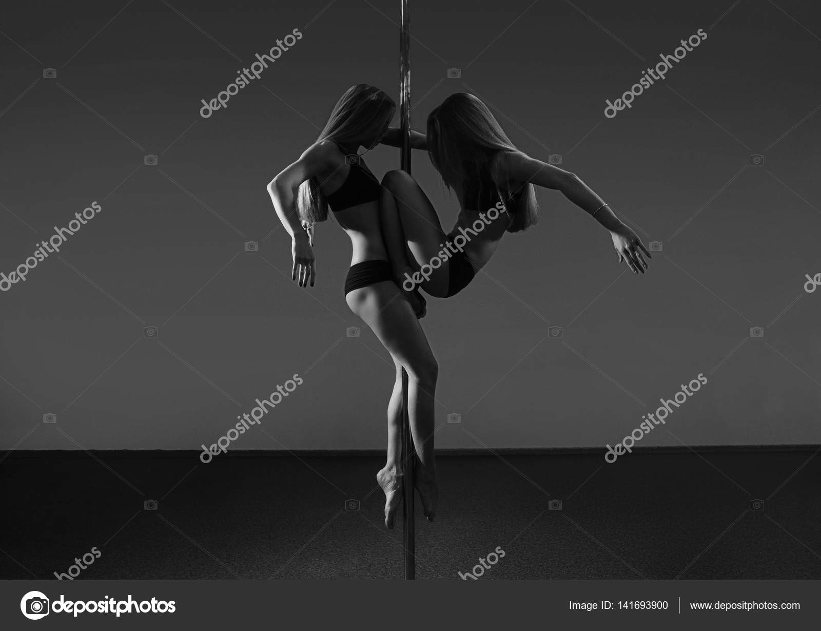 Black and white erotic dance photo