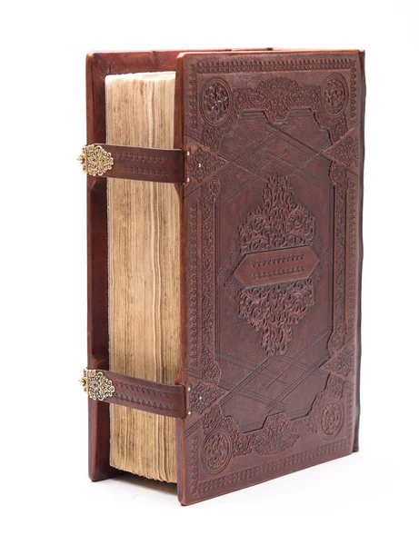 A hátlapot egy antik családi Biblia. — Stock Fotó