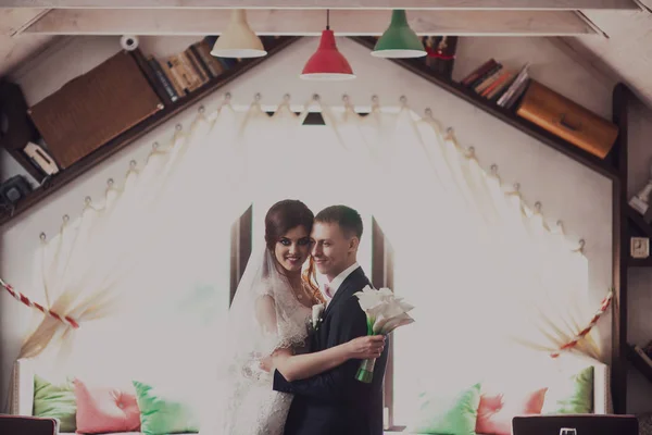 Tender portrait of couple close-up. Wedding photography — Stock Photo, Image