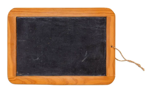 Oude rustieke leisteen schoolbord geïsoleerd op witte achtergrond — Stockfoto