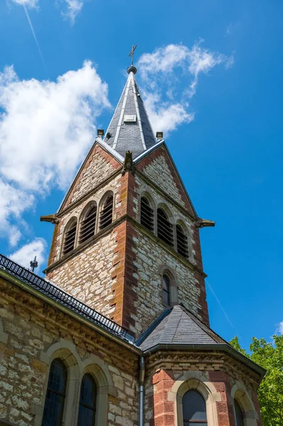 Pohled Věž Kostela Martina Luthera Staufen Breisgau — Stock fotografie