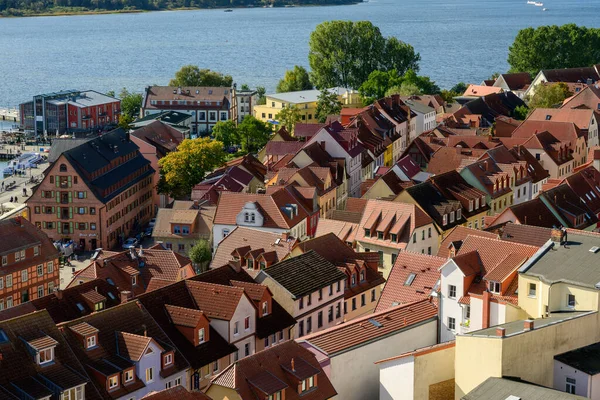 Utsikt Från Ovan Över Staden Waren Mueritz Vid Mecklenburg Lake — Stockfoto