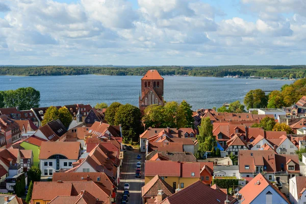 Utsikt Från Ovan Över Staden Waren Mueritz Vid Mecklenburg Lake — Stockfoto