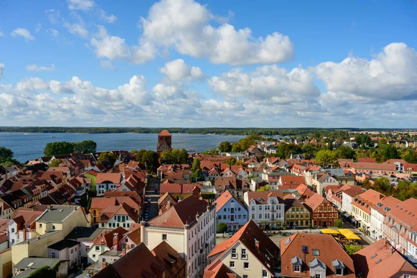 Utsikt Från Ovan Över Staden Waren Mueritz Vid Mecklenburg Lake — Stockfoto