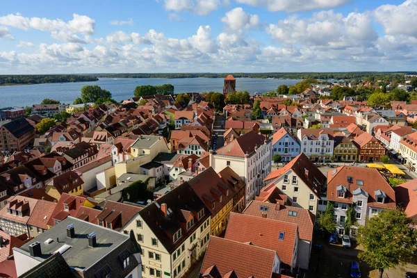 Utsikt Från Ovan Över Staden Waren Mueritz Vid Mecklenburg Lake — Stockfoto