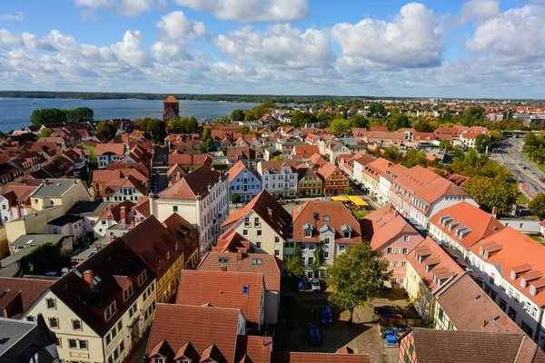 Utsikt Från Ovan Över Staden Waren Mueritz Vid Mecklenburg Lake — Stockfoto