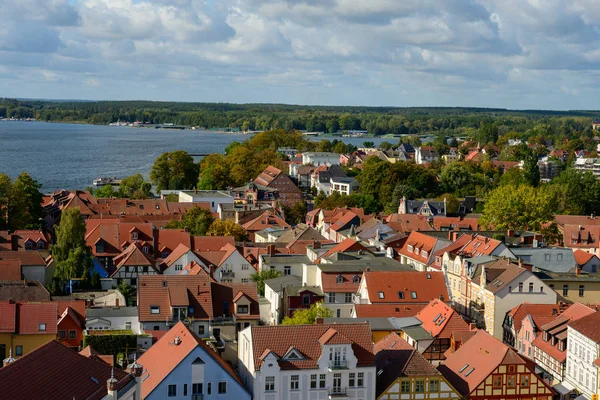 Utsikt Från Ovan Över Staden Waren Mueritz Vid Mecklenburg Lake — Stockfoto