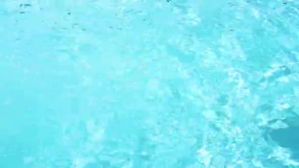 Fialová Gumová Kachna Plavající Zprava Doleva Obrazem Křišťálově Čisté Vodě — Stock video