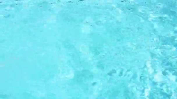 Sparkling Crystal Clear Water Pool Sunshine Reflections Water Surface — Stockvideo