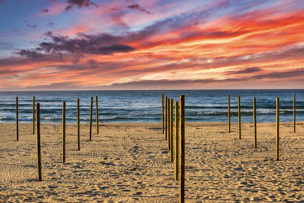 Het Strand Van Coma Het Mediterrane Eiland Mallorca Zijn Houten — Stockfoto