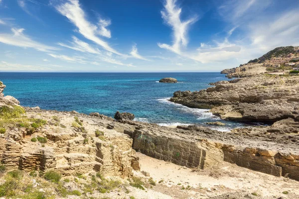 Prachtig Uitzicht Middellandse Zee Met Rotsachtige Kust Het Spaanse Balearen — Stockfoto