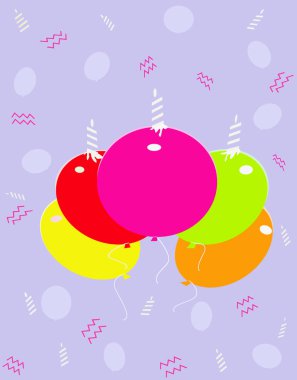 Doğum günü balonları ve mumlar.