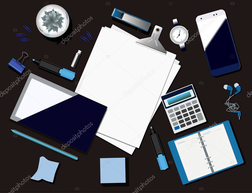 office supplies on the table