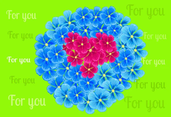 Ramo Flores Azules — Archivo Imágenes Vectoriales