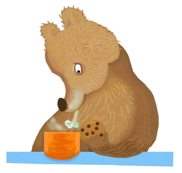 Teddybär Und Tee — Stockvektor