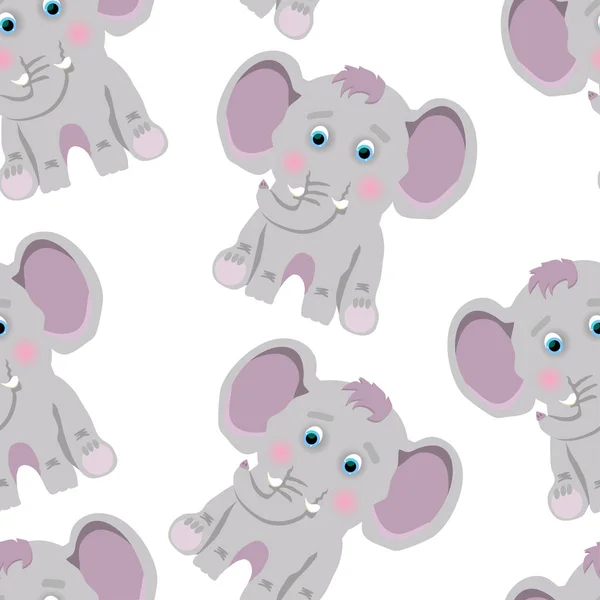 Patrón Lindo Elefante Ilustración — Vector de stock