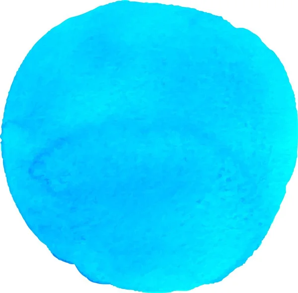 Mancha Aquarela Círculo Azul Brilhante —  Vetores de Stock