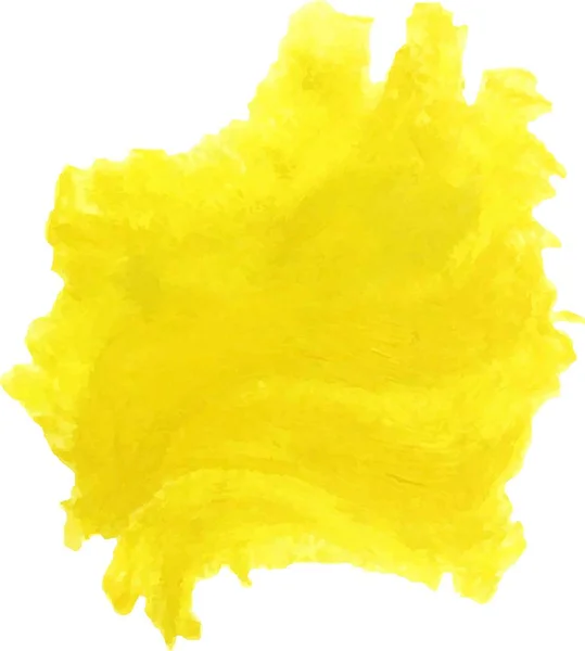 Una Mancha Vectorial Pintura Óleo Amarillo Brillante Sobre Fondo Blanco — Vector de stock