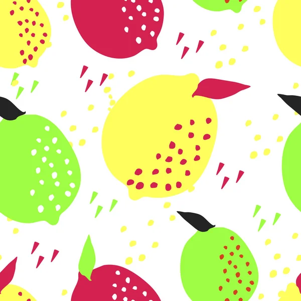 Beyaz arka planda limonları olan parlak minimalist, pürüzsüz desen.