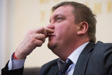 Ukrayna Pavlo Petrenko Kiev, Ukrayna bir brifing sırasında Adalet Bakanı