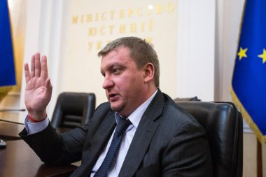 Ukrayna Pavlo Petrenko Kiev, Ukrayna bir brifing sırasında Adalet Bakanı