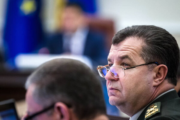 Defence minister of Ukraine Stepan Poltorak during the meeting of the Cabinet of Ministers in Kiev, Ukraine