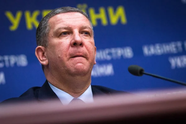 Ministro de Política Social de Ucrania Andrii Reva durante una conferencia de prensa en Kiev, Ucrania —  Fotos de Stock