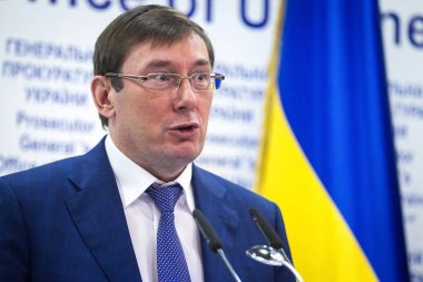 Savcı genel müdürü Ukrayna Yurii Lutsenko sırasında düzenlediği basın toplantısında Kiev, Ukrayna
