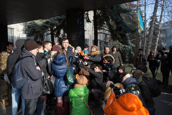 Kiev Ucrania Enero 2018 Político Georgiano Ucraniano Mikheil Saakashvili Durante — Foto de Stock