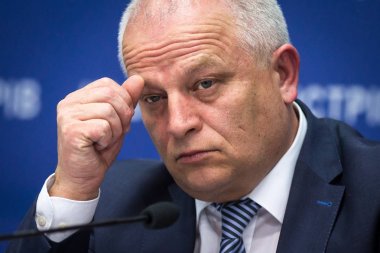 İlk Başkan Yardımcısı Ukrayna - ekonomik kalkınma ve Ticaret Bakanı Stepan Kubiv sırasında düzenlediği basın toplantısında Kiev, Ukrayna Başbakanı