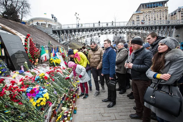 Київ Україна Лютого 2016 Людей Бути Присутнім Церемонії Вшанування Пам — стокове фото