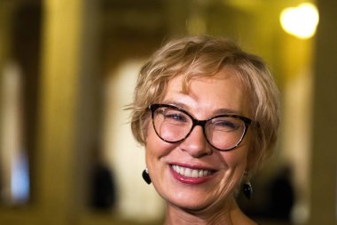 Ukrayna Parlamentosu insan hakları Liudmyla Denysova Kiev, Ukrayna bir brifing sırasında Komiseri
