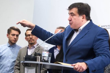 Gürcistan ve Ukrayna politikacı Mihail Saakaşvili sırasında düzenlediği basın toplantısında Kiev, Ukrayna