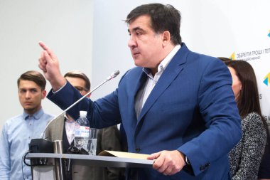 Gürcistan ve Ukrayna politikacı Mihail Saakaşvili sırasında düzenlediği basın toplantısında Kiev, Ukrayna