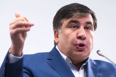 Gürcistan ve Ukrayna politikacı Mihail Saakaşvili sırasında düzenlediği basın toplantısında Kiev, Ukrayna