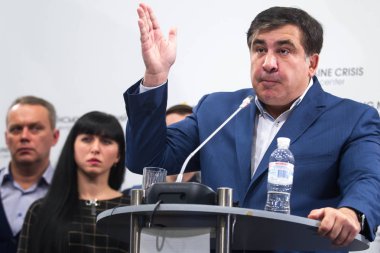 Gürcistan ve Ukrayna politikacı Mihail Saakaşvili sırasında düzenlediği basın toplantısında Kiev, Ukrayna