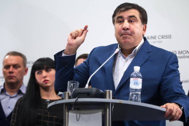 Gürcistan ve Ukrayna politikacı Mihail Saakaşvili sırasında düzenlediği basın toplantısında Kiev, Ukrayna