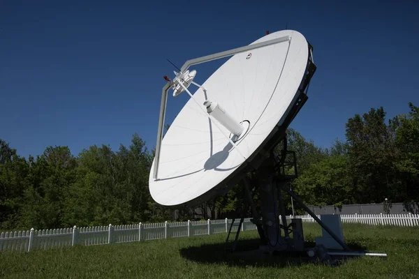 Kiev Ukraine May 2018 Satellite Antenna Radio Monitoring System Ukrainian — Stock Photo, Image
