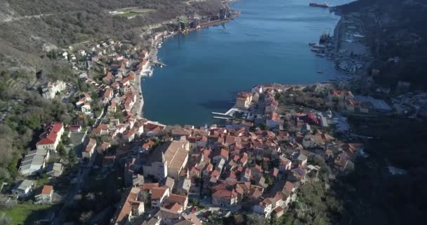 Bakar Vesnice Panorama Vzduchu Chorvatsko — Stock video