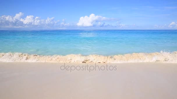 Прекрасный Песчаный Пляж Сейшелы — стоковое видео