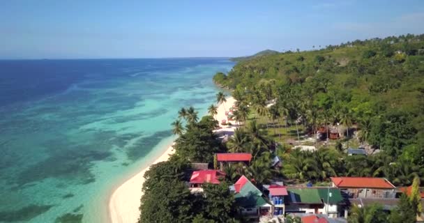 Lambug Beach Panoráma Levegőből Sziget Cebu Fülöp Szigetek — Stock videók