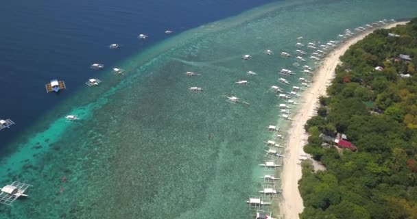 Balicasag Island Filippinerna Aerial View — Stockvideo