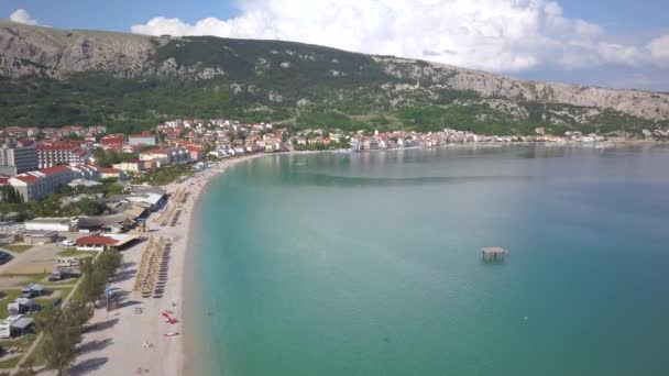 Baska Krk Island Croatie Vue Sur Drone — Video